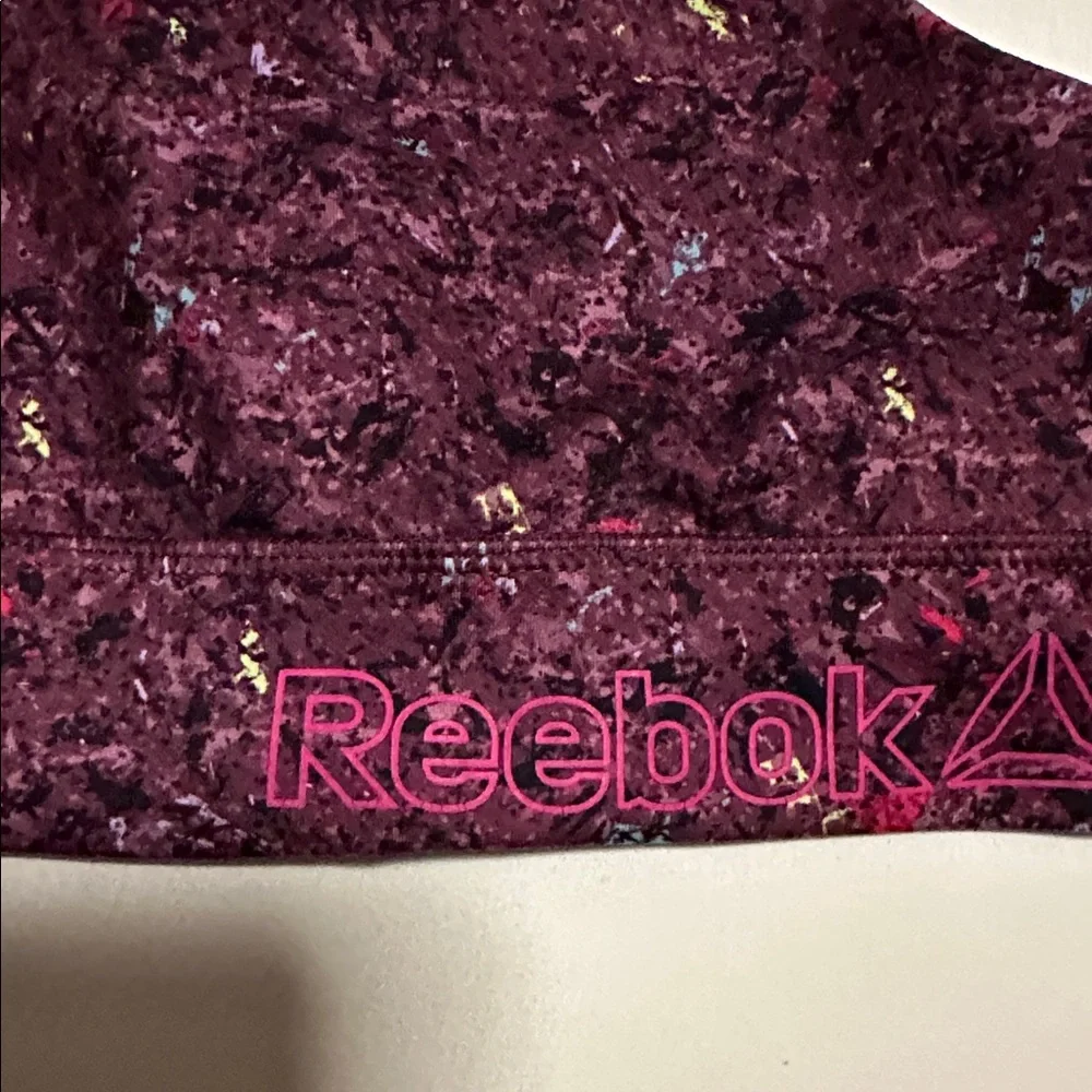 Reebok Maroon and Multicolor Sports Bra